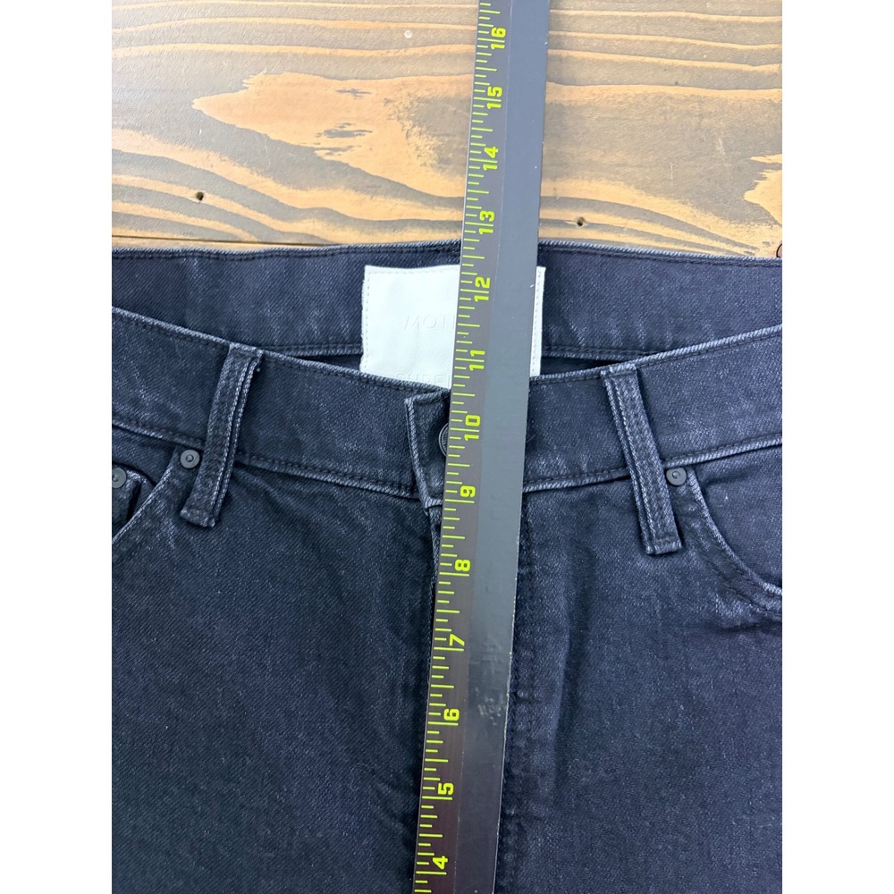 MOTHER Superior Scrapper Cuff Ankle Fray Jeans Womens 29 Whos Sorry Now Black - Picture 15 of 15